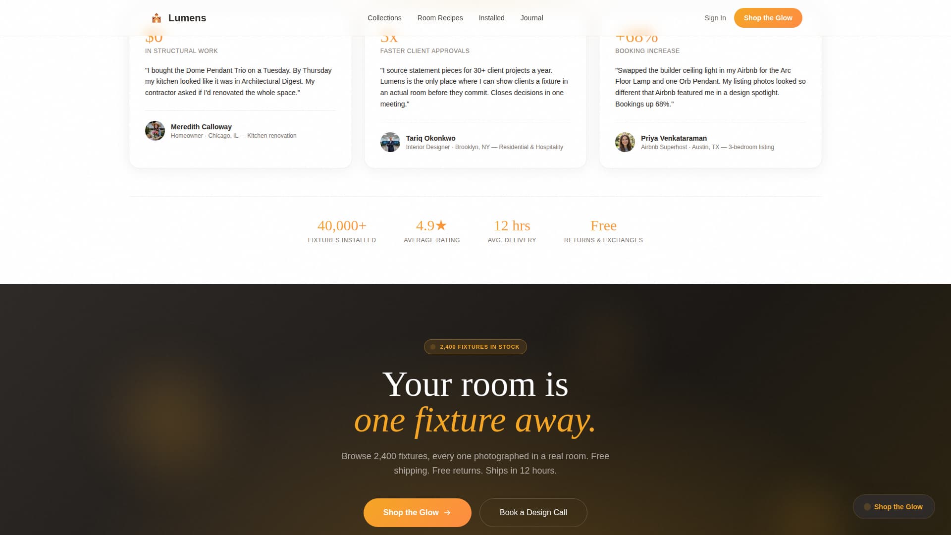 Spectrum — Radiant Lighting Design Landing Page Template