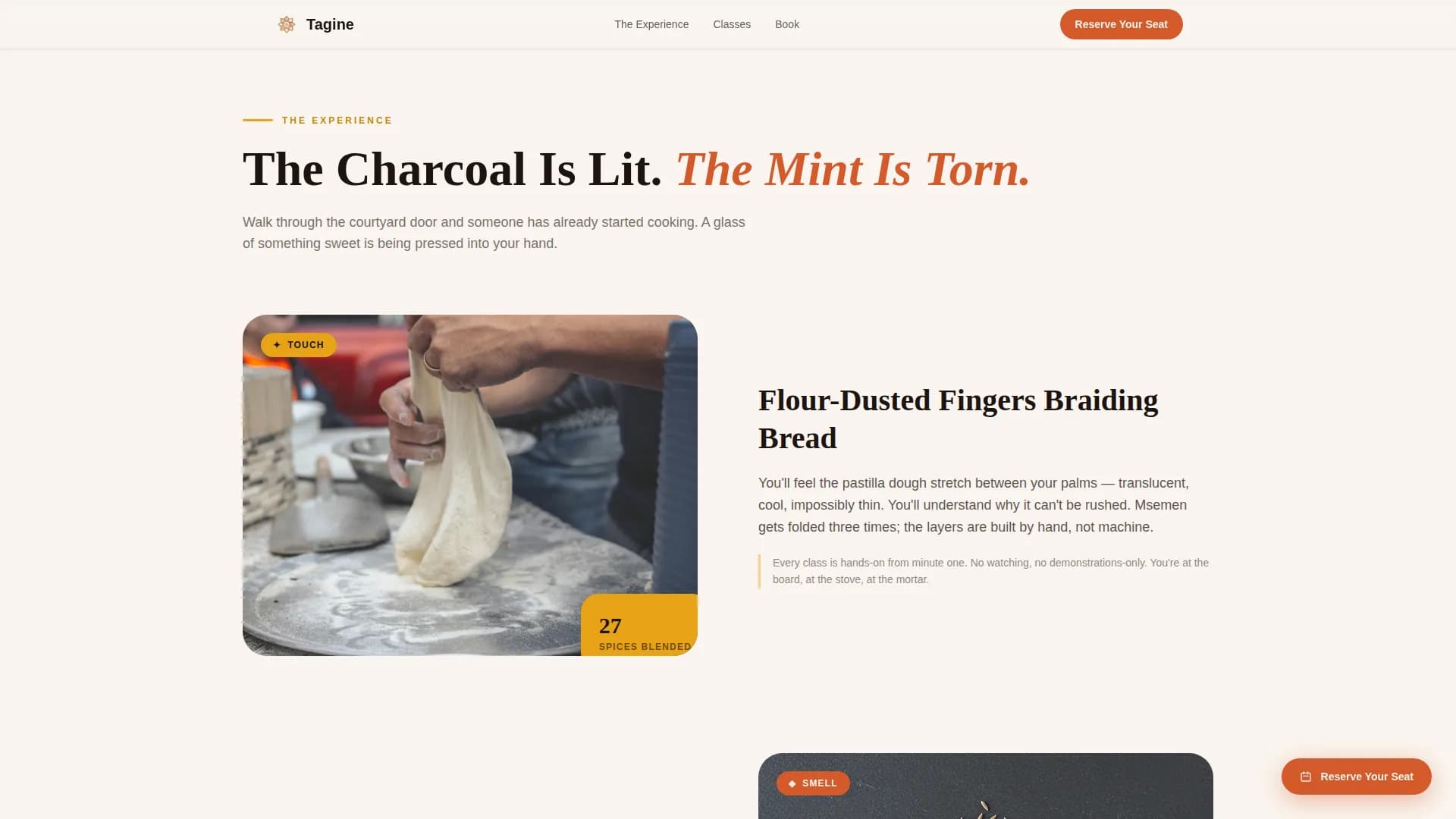 Tagine — Moroccan Cooking Class Landing Page Template