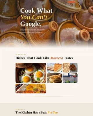 Tagine — Moroccan Cooking Class Landing Page Template