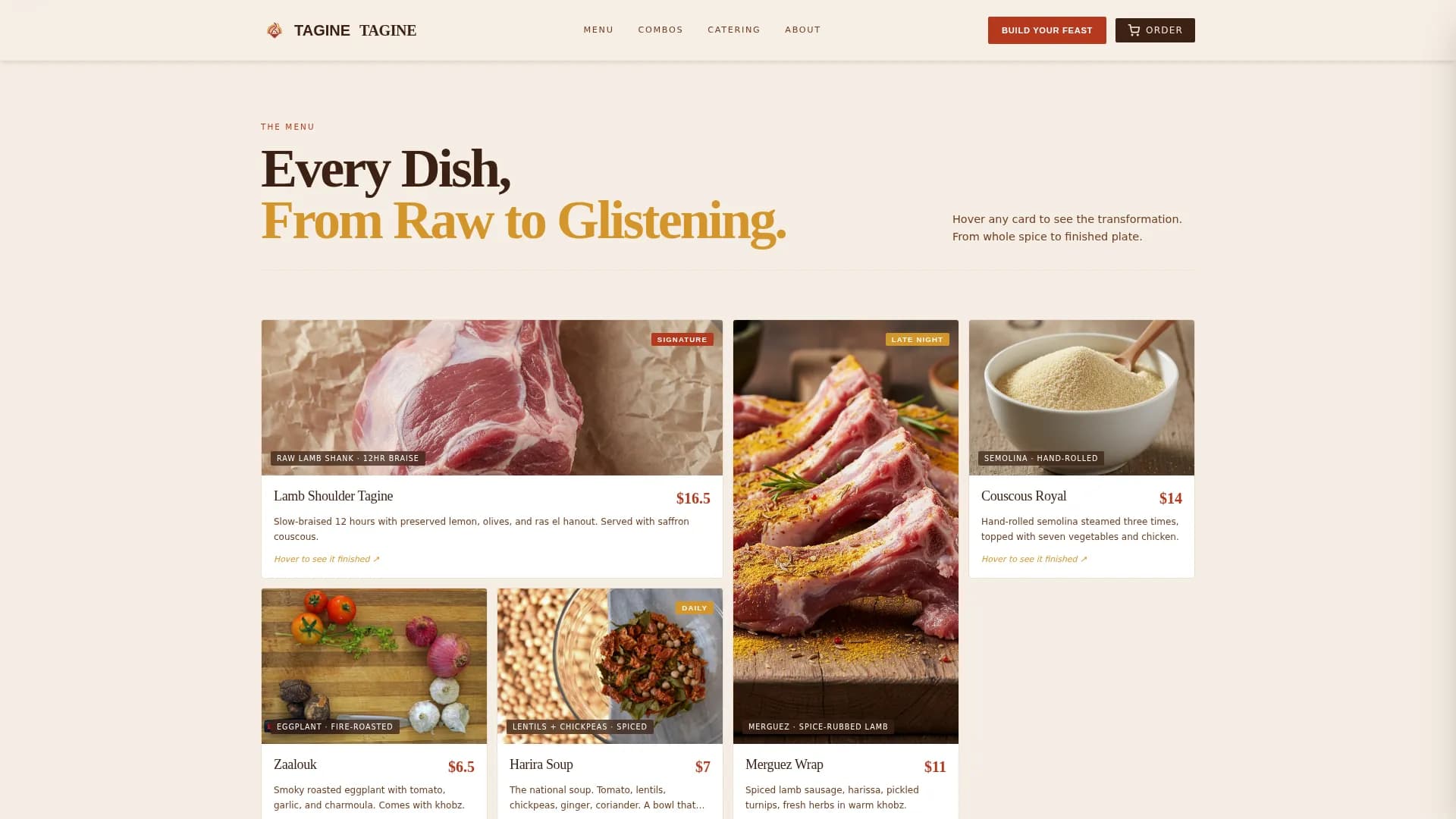 Tagine — Moroccan Restaurant Landing Page Template