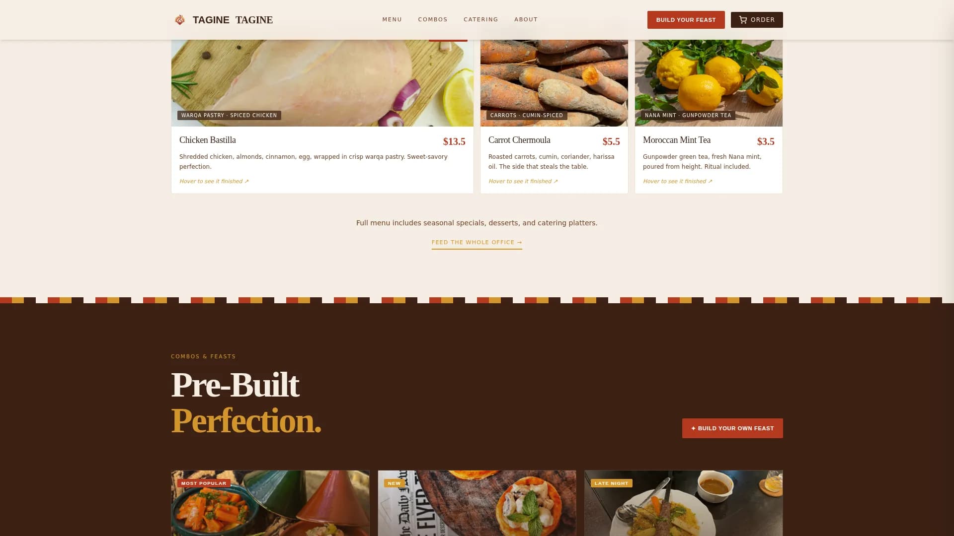 Tagine — Moroccan Restaurant Landing Page Template