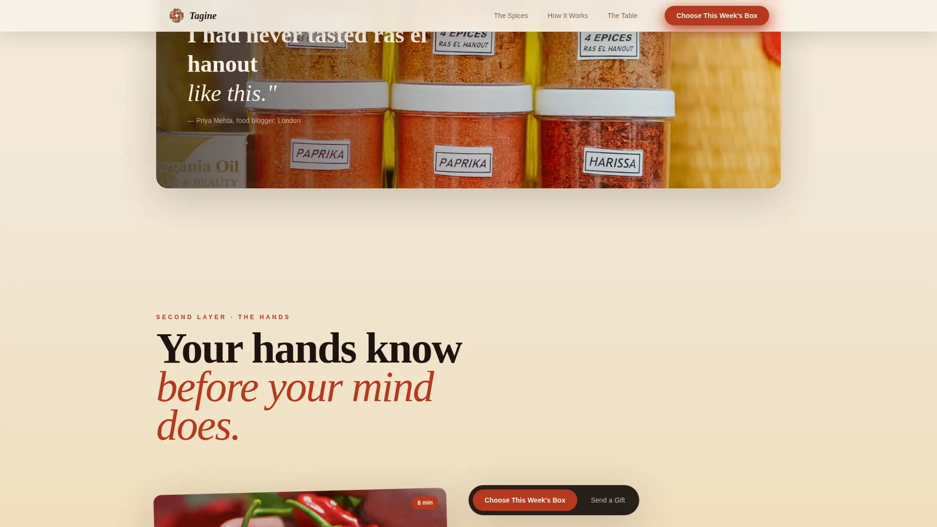 Tagine — Meal Kit Delivery Landing Page Template