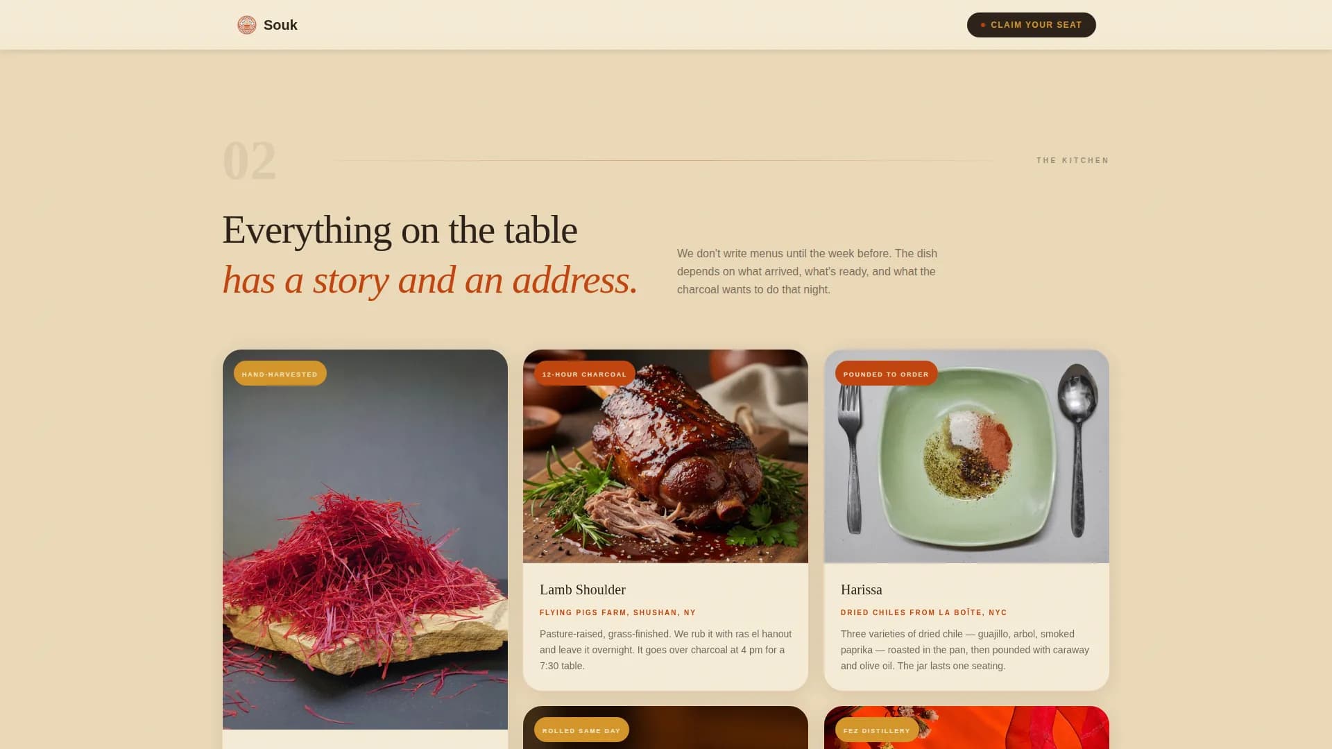Souk — Pop-up Restaurant Landing Page Template