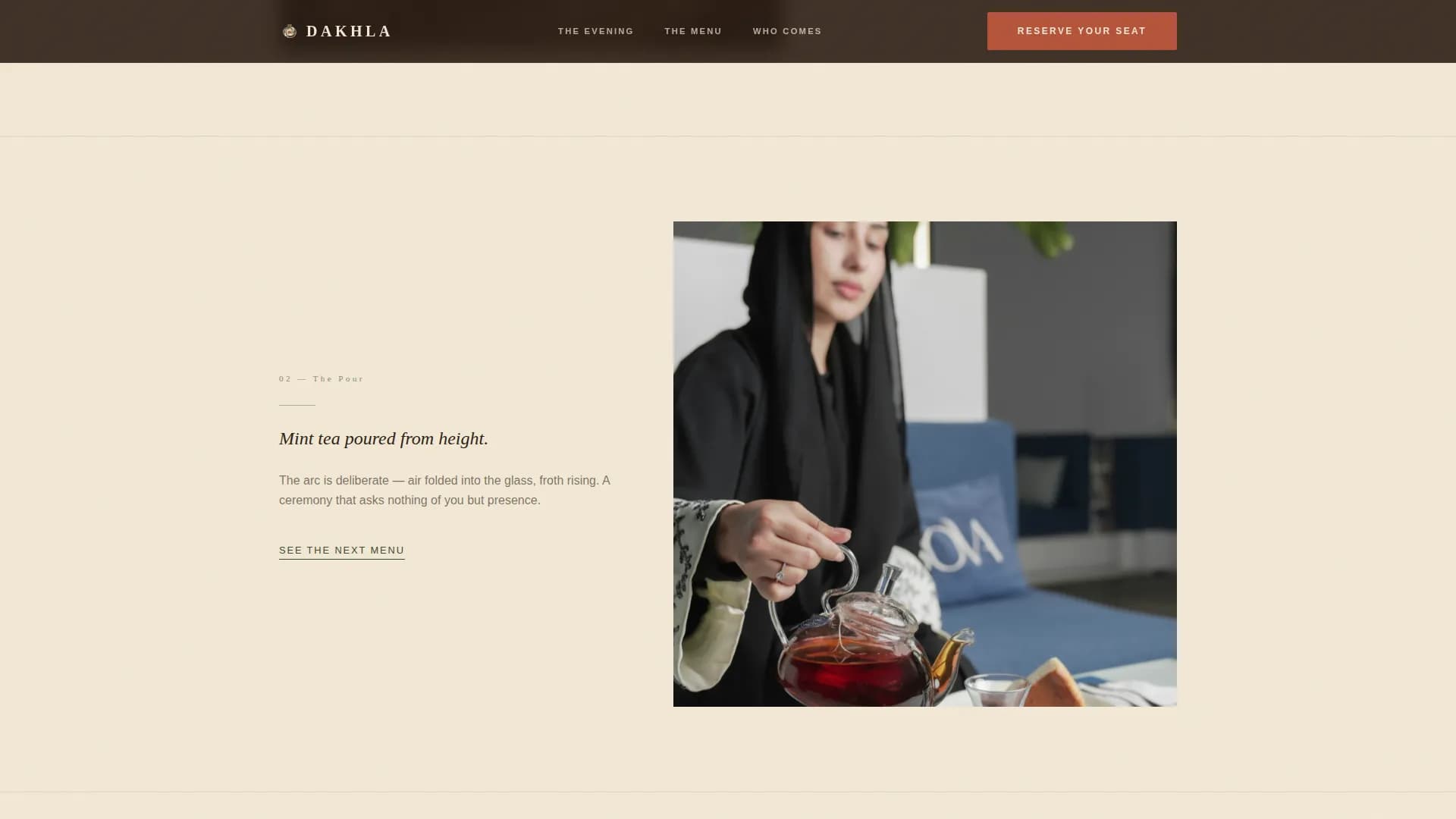 Dakhla — Supper Club Landing Page Template