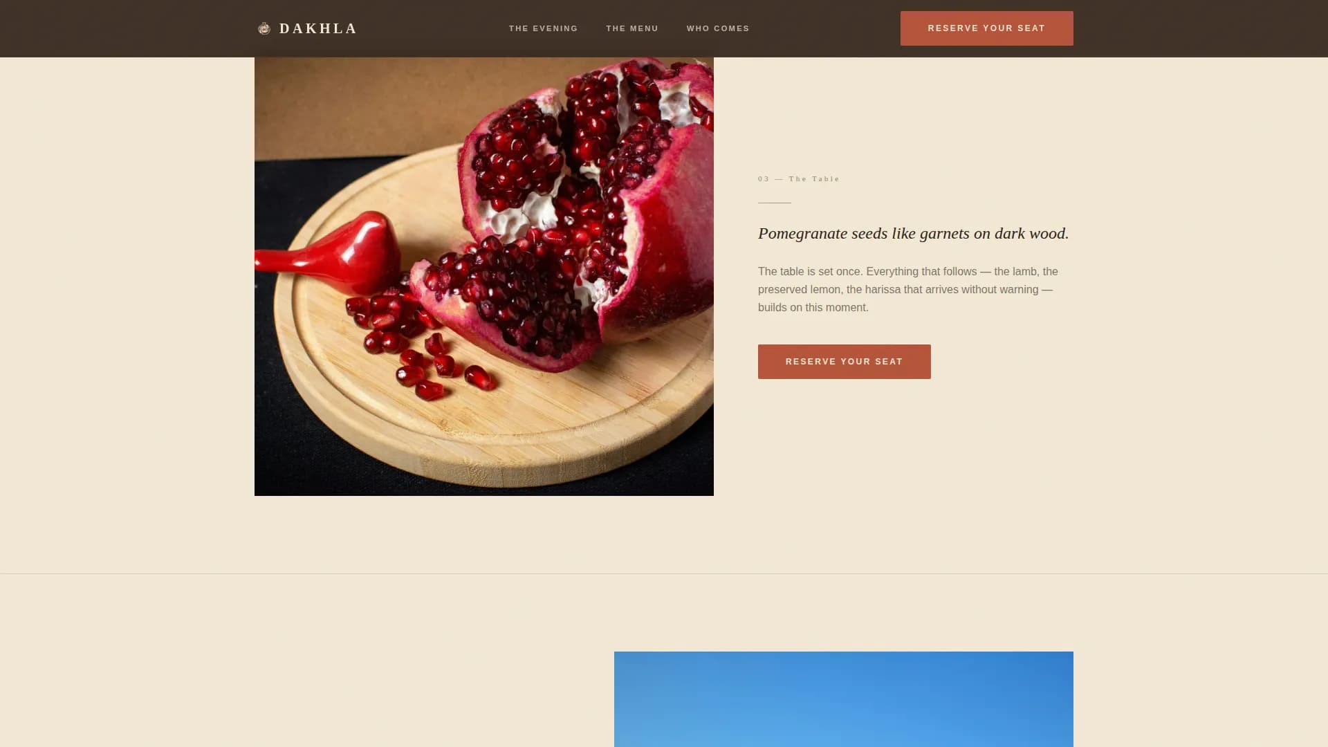 Dakhla — Supper Club Landing Page Template