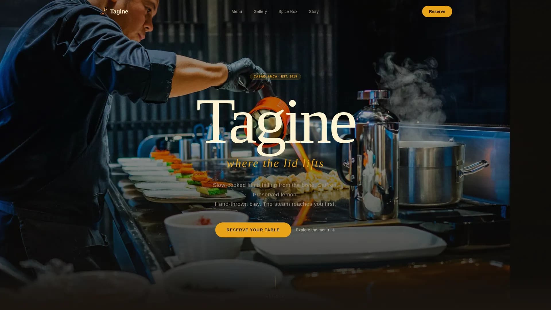 Middle Eastern Cuisine & Dining Specialist Booking Website Template