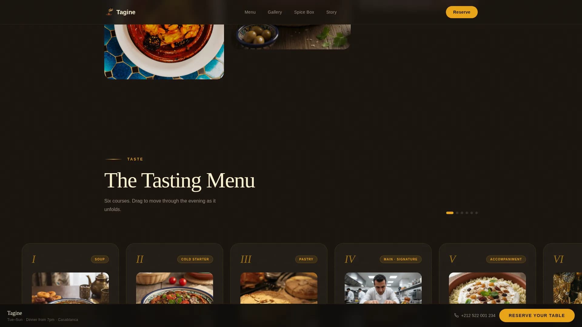 Middle Eastern Cuisine & Dining Specialist Booking Website Template