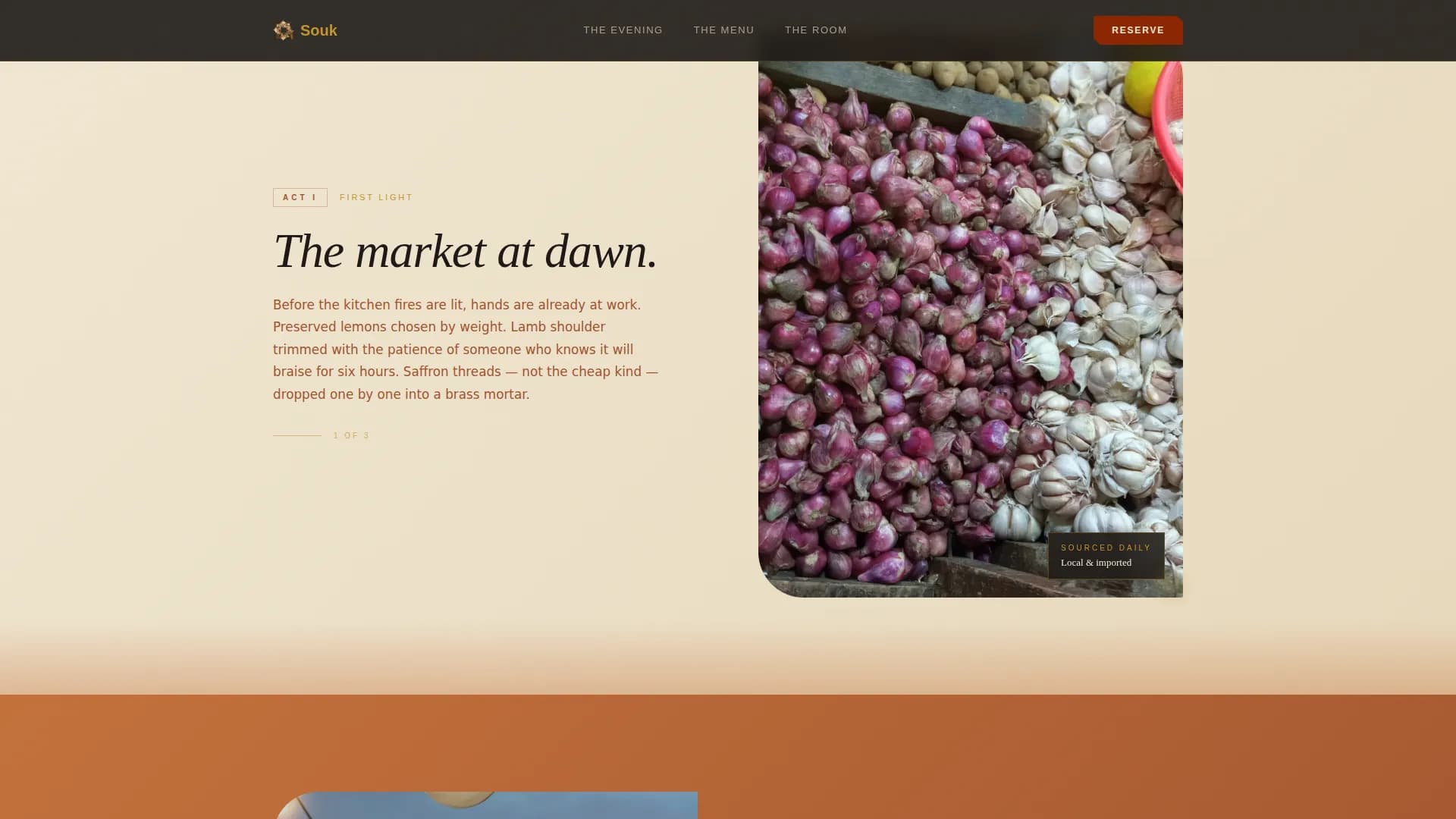 Souk — Tasting Menu Landing Page Template