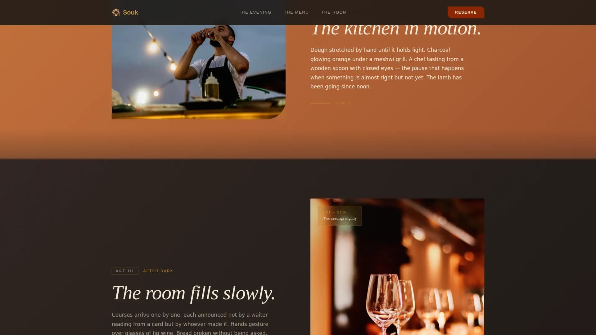 Souk — Tasting Menu Landing Page Template