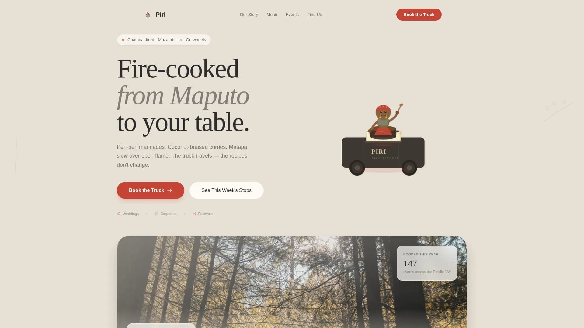 Mozambican Cuisine Booking Website Template