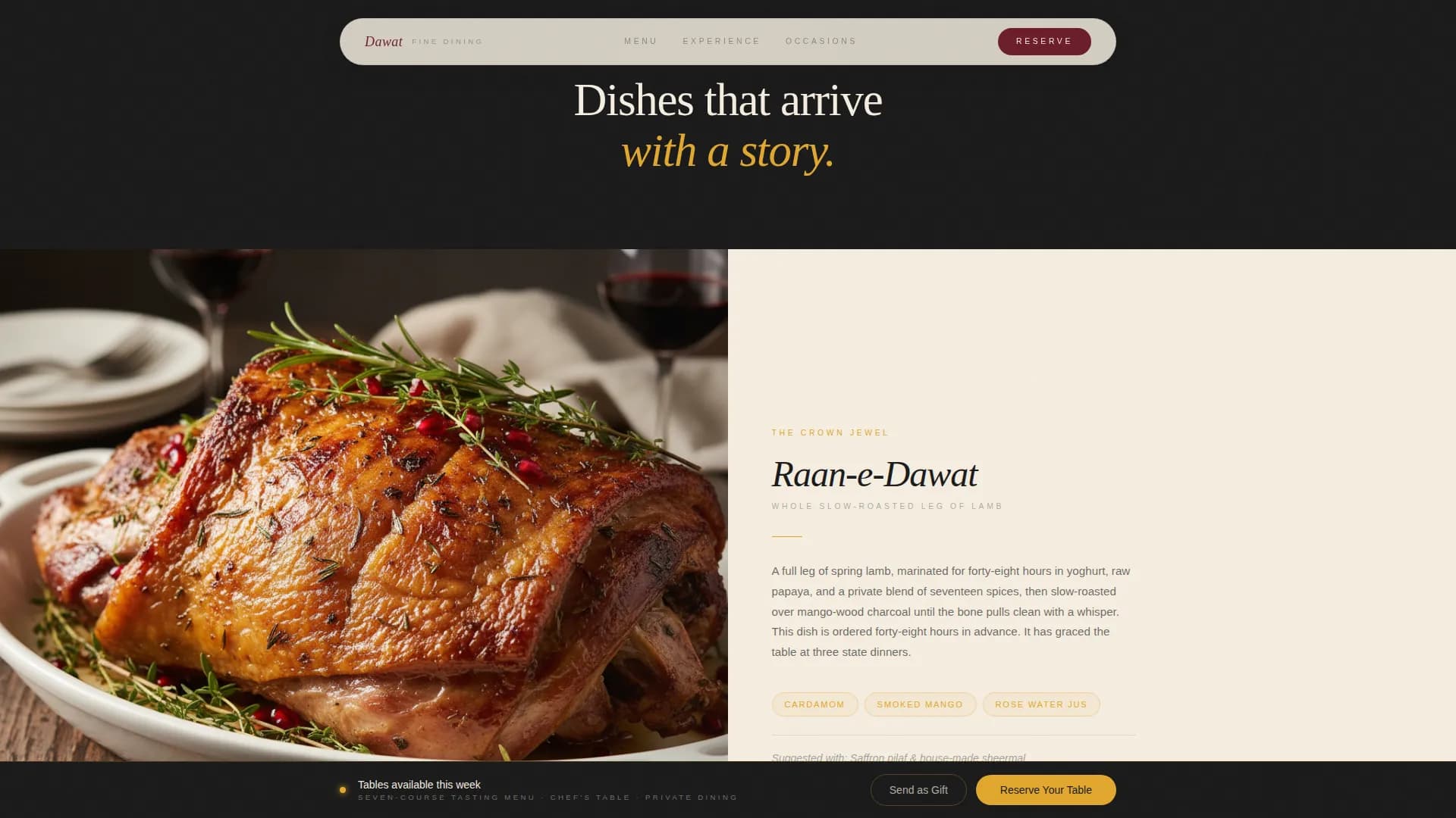Indulge — Luxury Mughlai Dining Landing Page Template