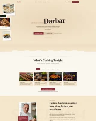Darbar — Curated Mughlai Cuisine Landing Page Template