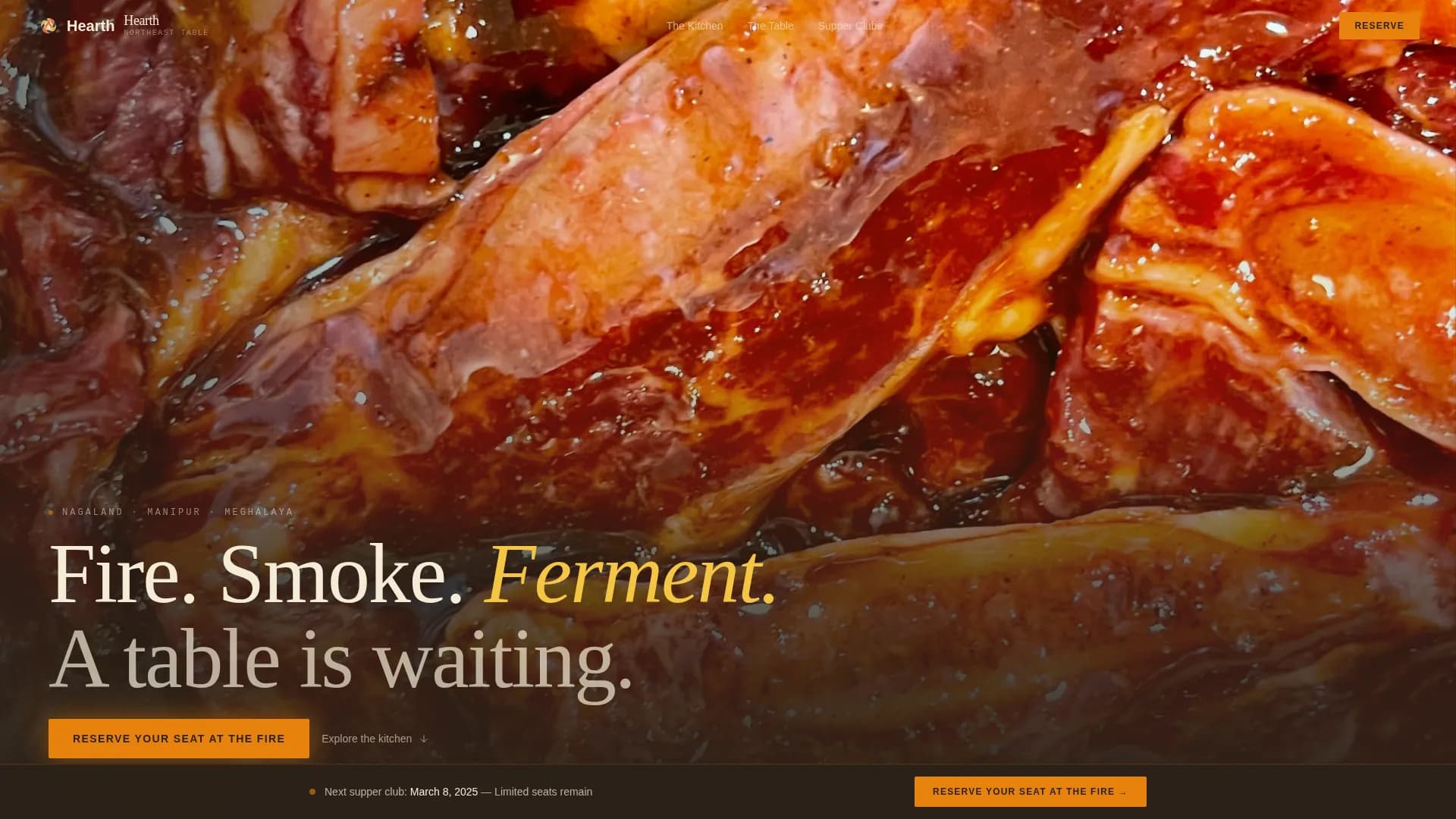 Dine — Indian Supper Club Landing Page Template