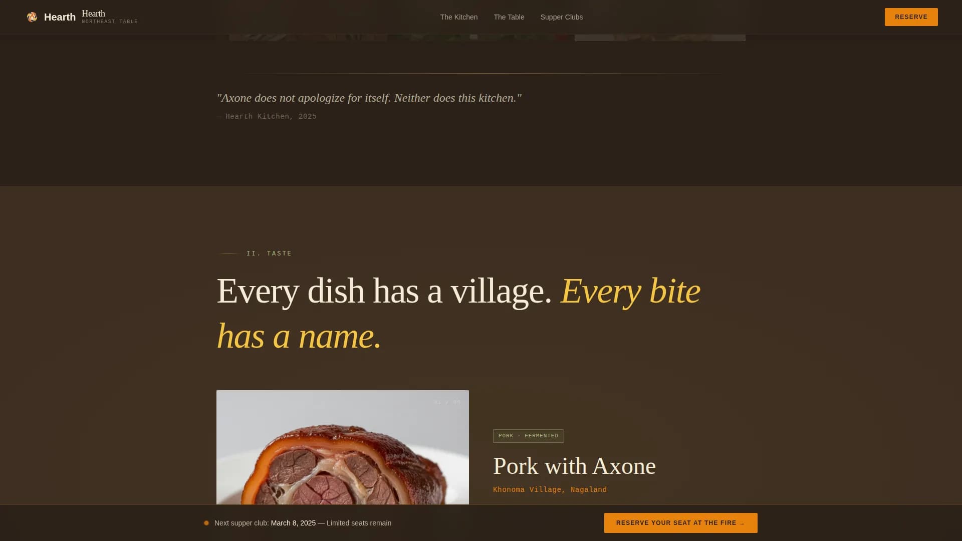 Dine — Indian Supper Club Landing Page Template