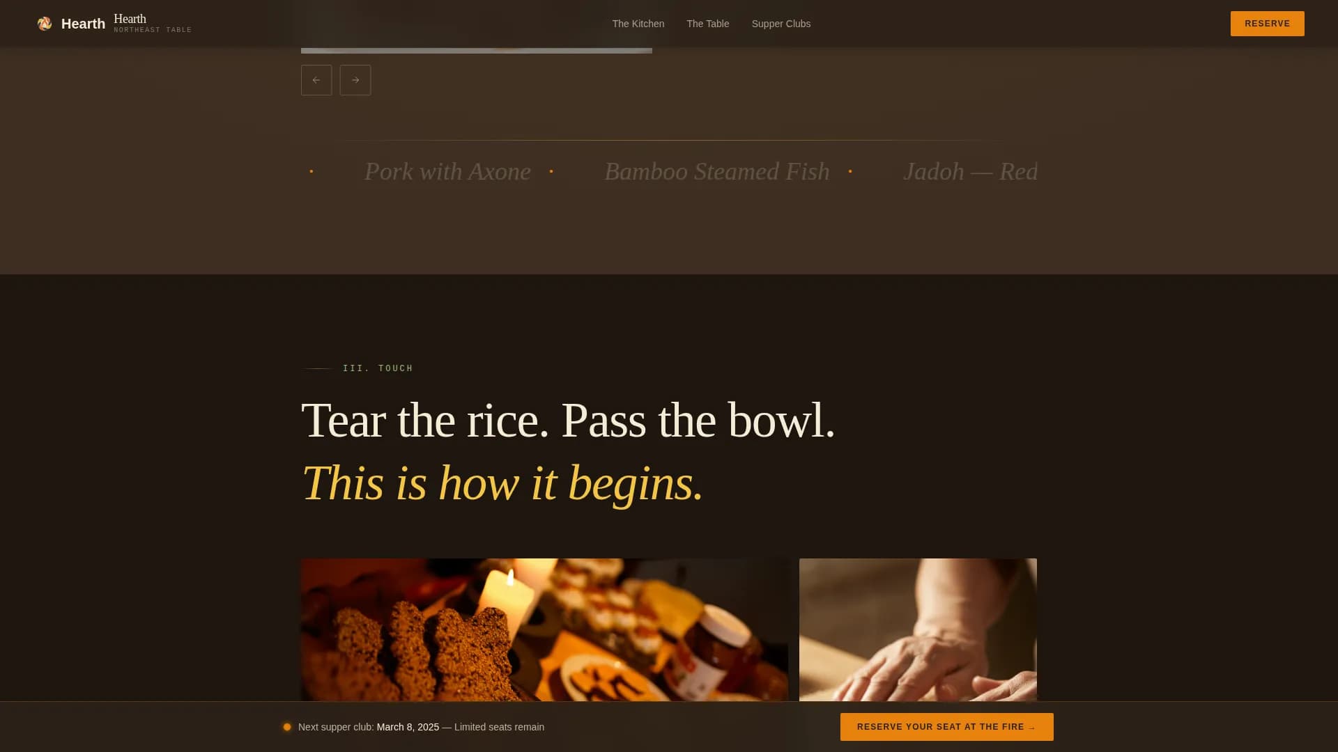 Dine — Indian Supper Club Landing Page Template