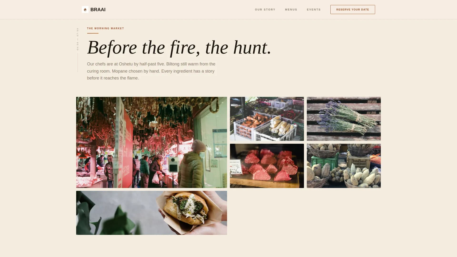 Braai — Namibian Catering Landing Page Template