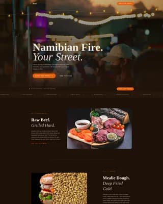 Braai — Street Food Truck Landing Page Template