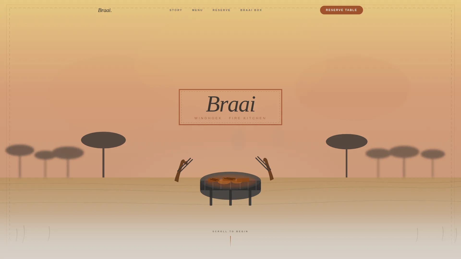 Braai — Signature Namibian Dining Landing Page Template