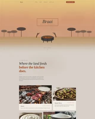 Braai — Signature Namibian Dining Landing Page Template
