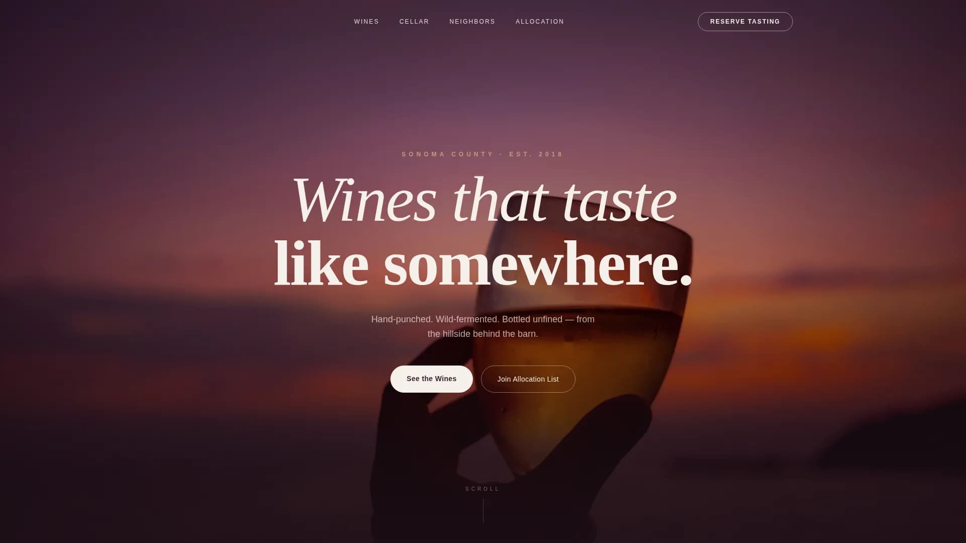 Terroir — Artisan Natural Wine Landing Page Template