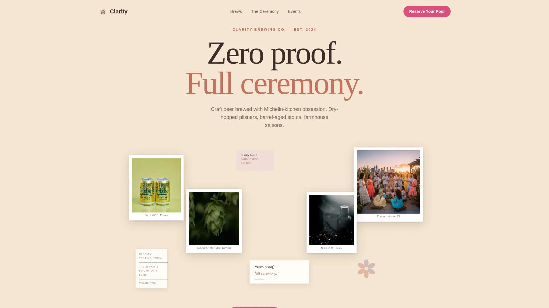 Clarity — Craft Brewery Landing Page Template