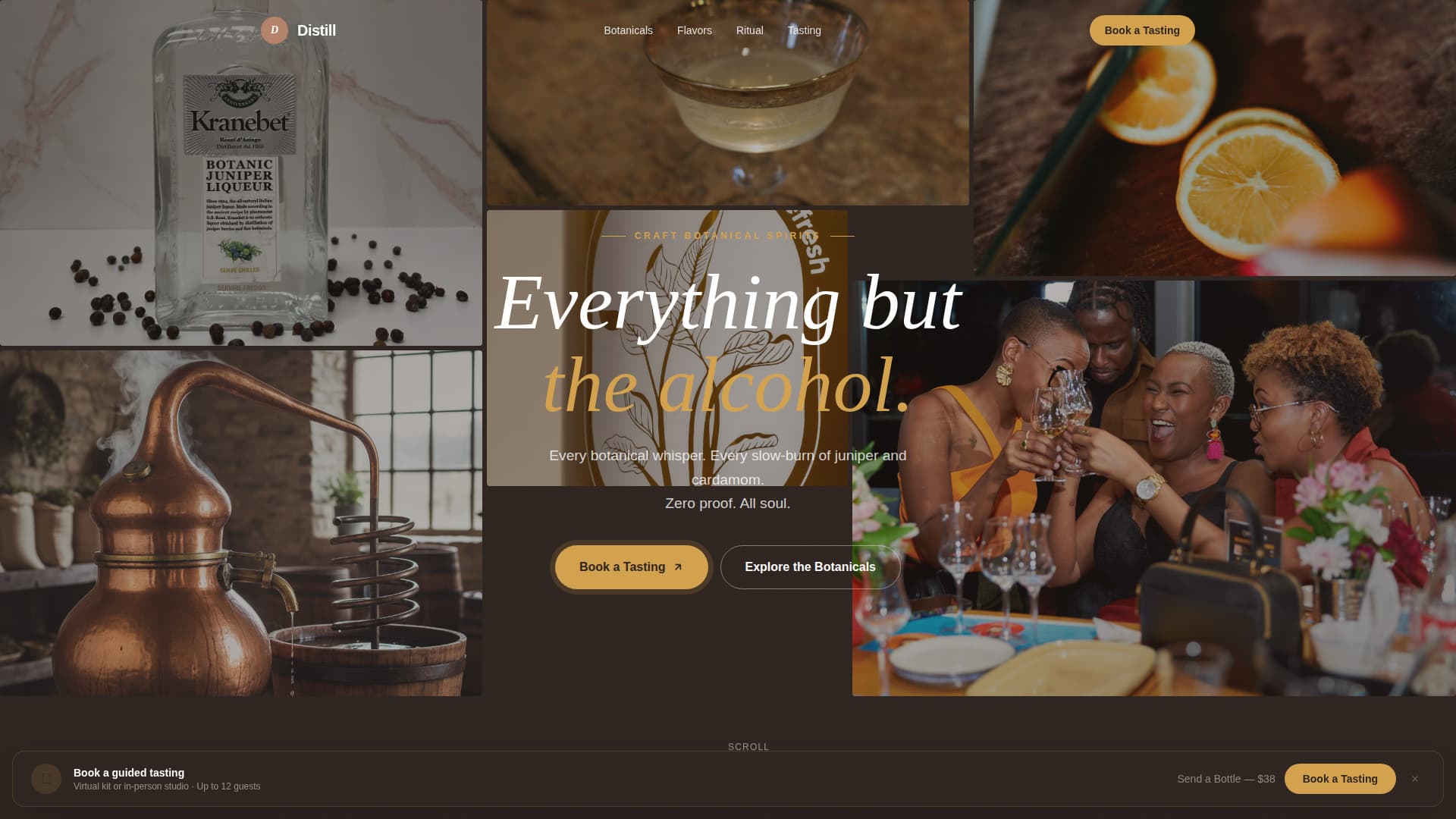 Distillery & Spirits Booking Website Template
