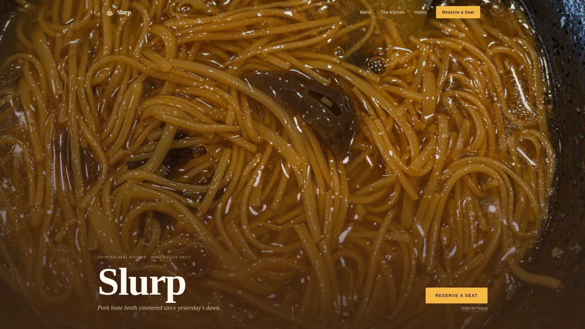 Slurp — Elite Noodle Cuisine Landing Page Template