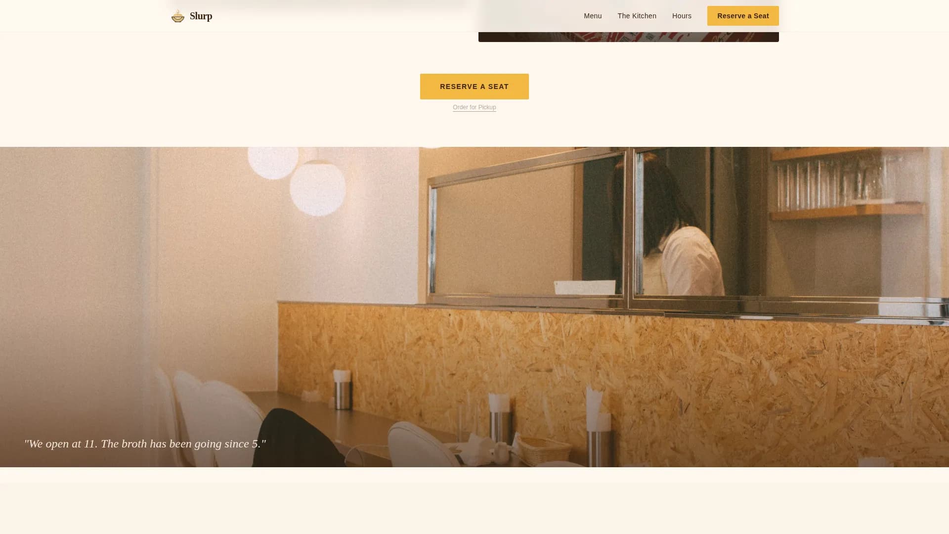Slurp — Elite Noodle Cuisine Landing Page Template