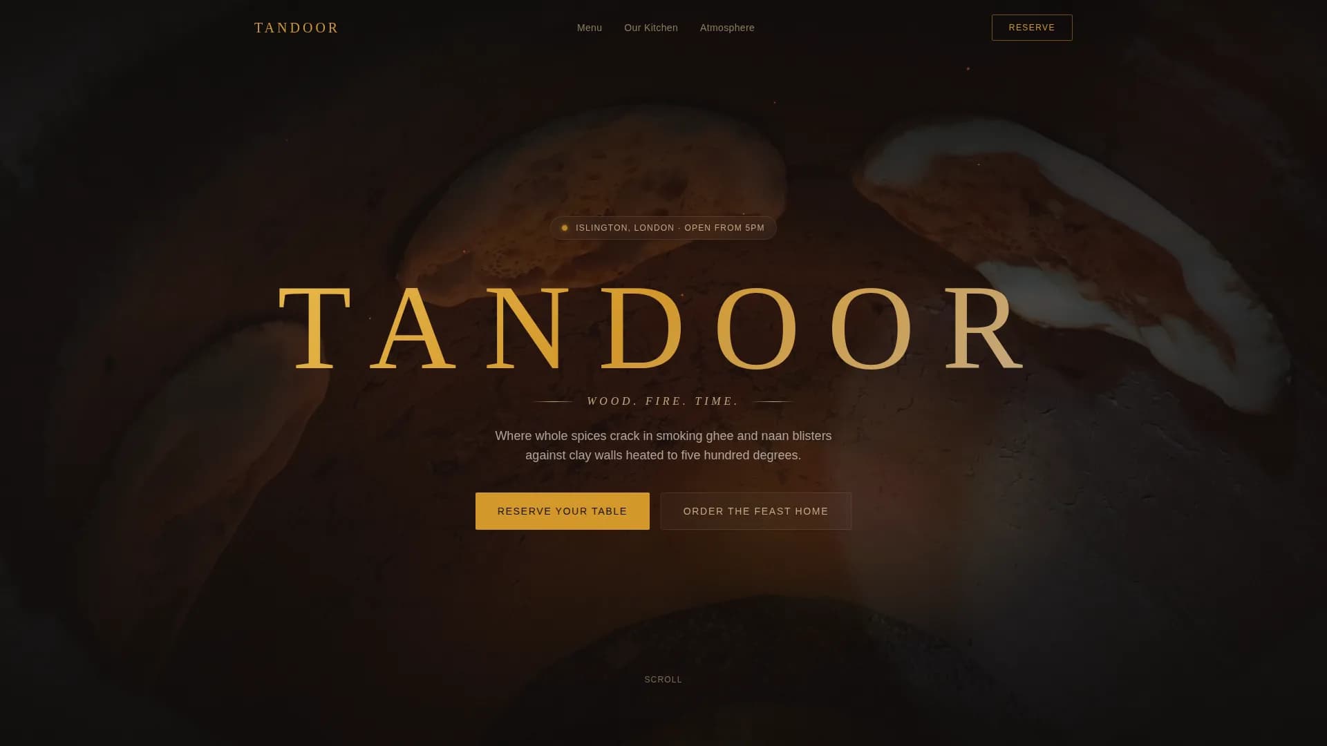 Tandoor — Mastercraft Indian Restaurant Landing Page Template