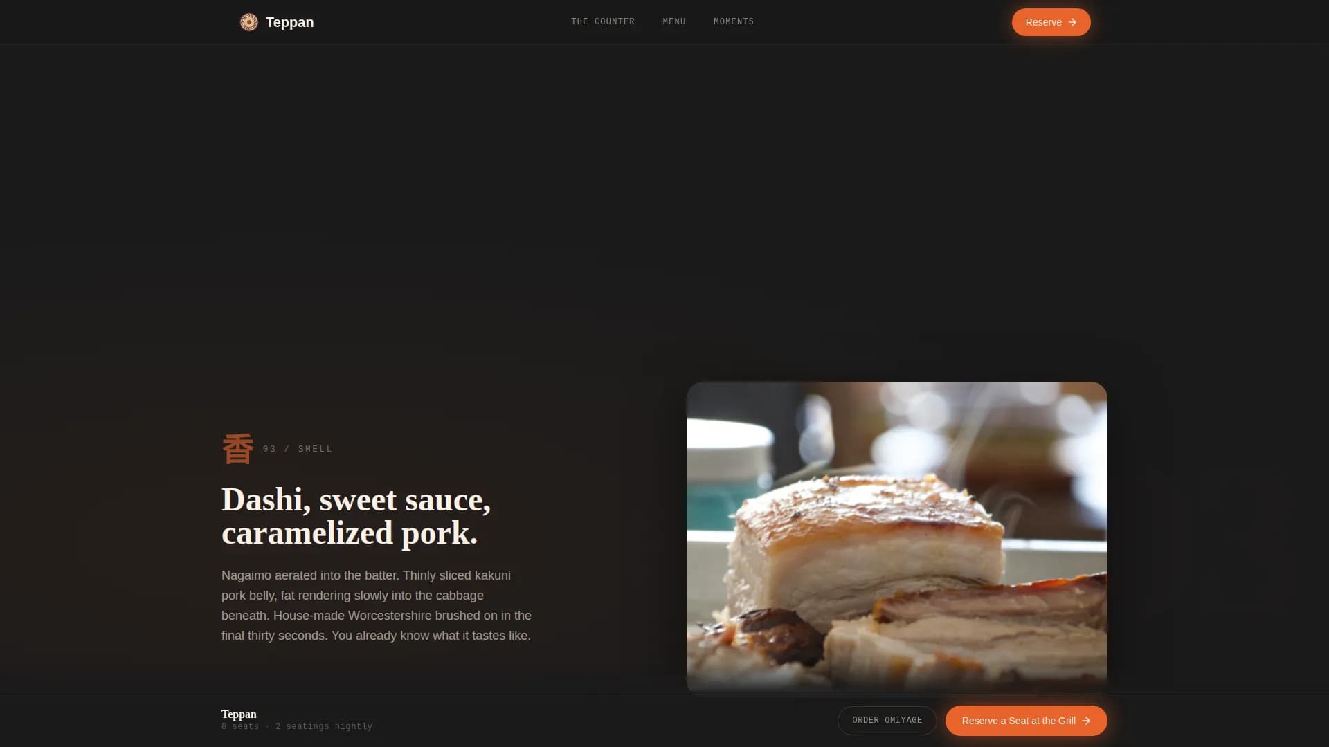Teppan - Luxe Okonomiyaki Restaurant Landing Page Template