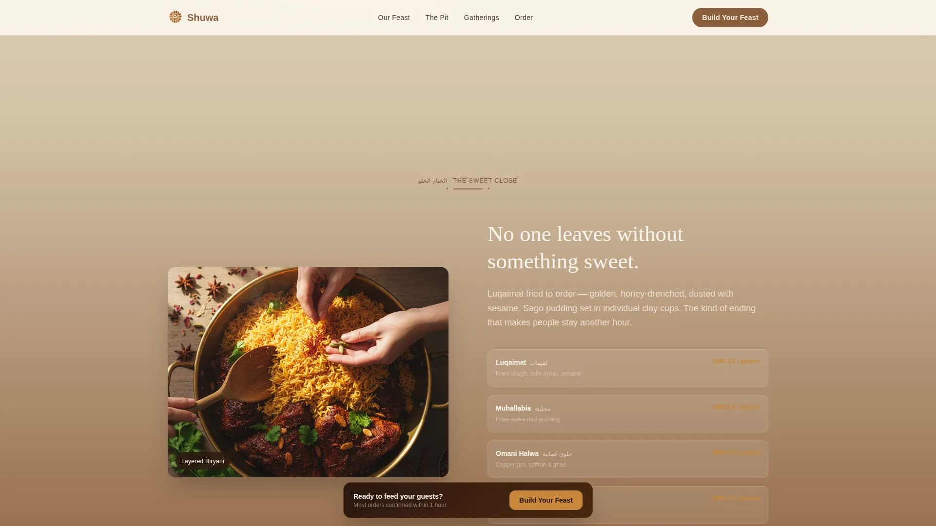 Shuwa — Traditional Catering Service Landing Page Template