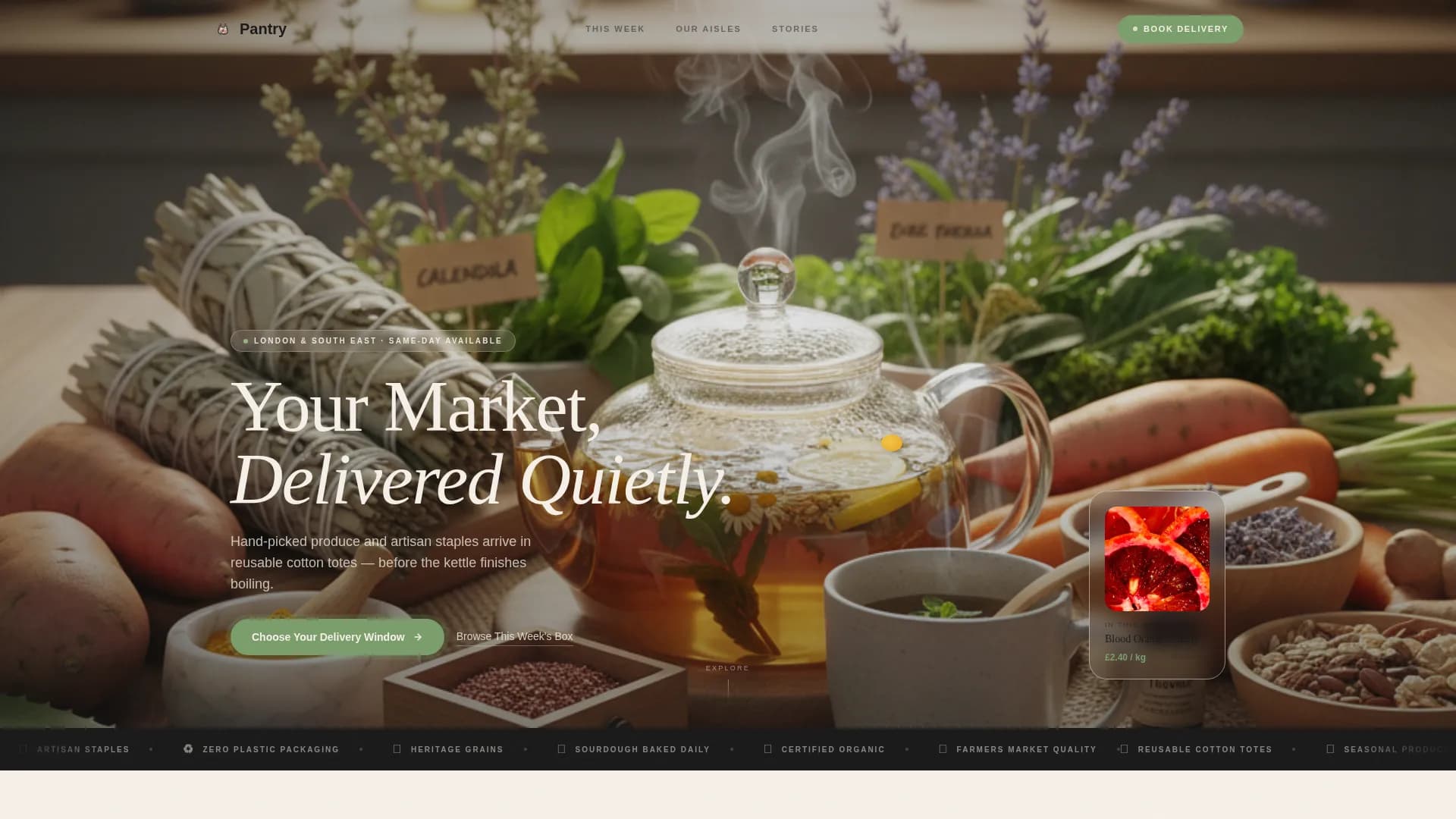 Pantry - Artisan Grocery Delivery Landing Page Template