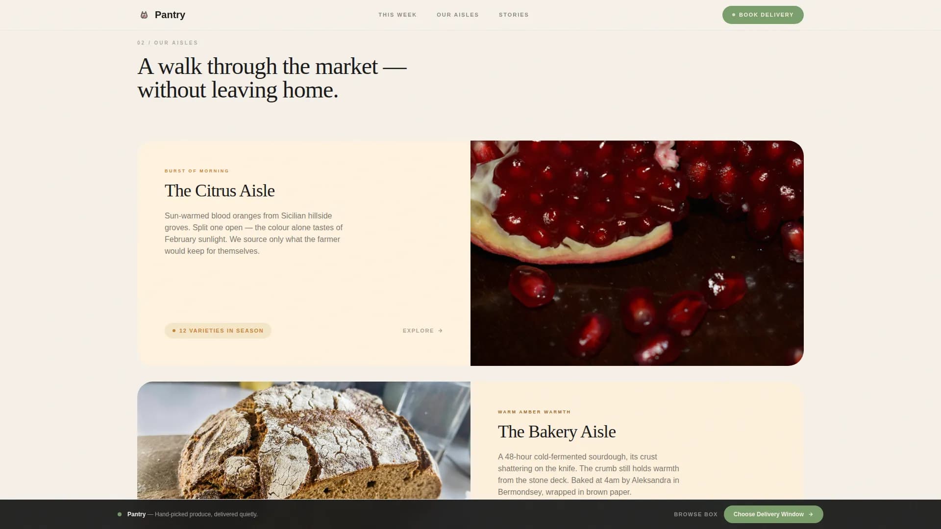 Pantry - Artisan Grocery Delivery Landing Page Template