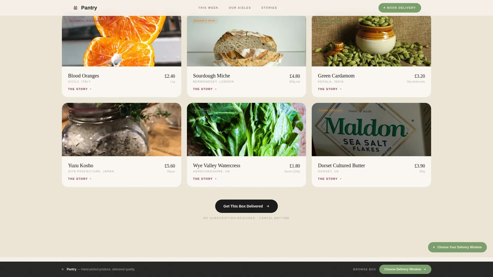 Pantry - Artisan Grocery Delivery Landing Page Template