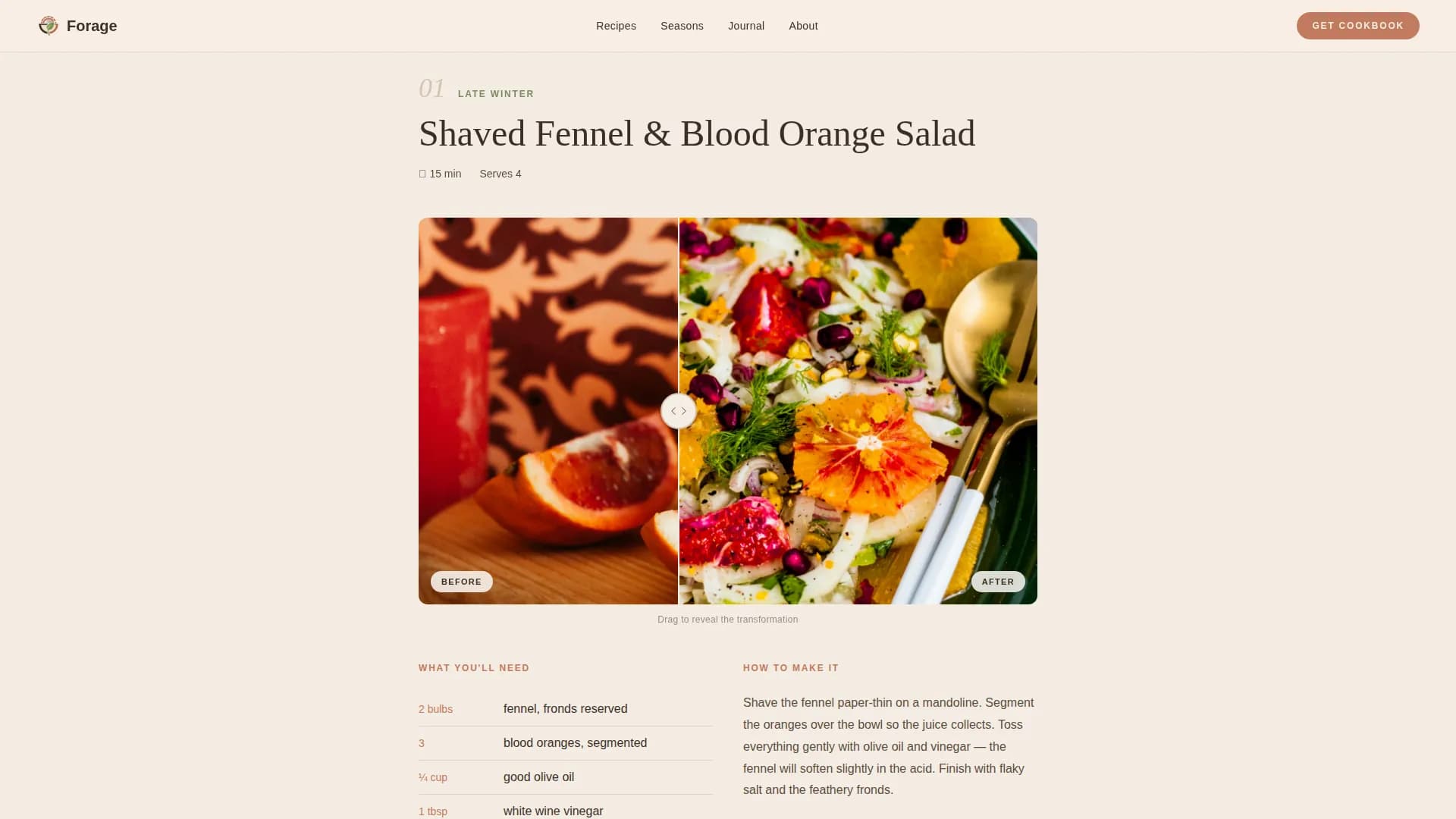 Forage — Authentic Farm Cookbook Landing Page Template