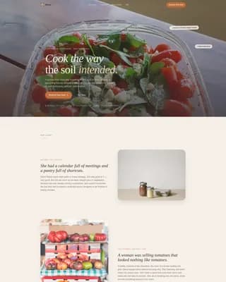 Mesa — Serene Organic Cooking Landing Page Template