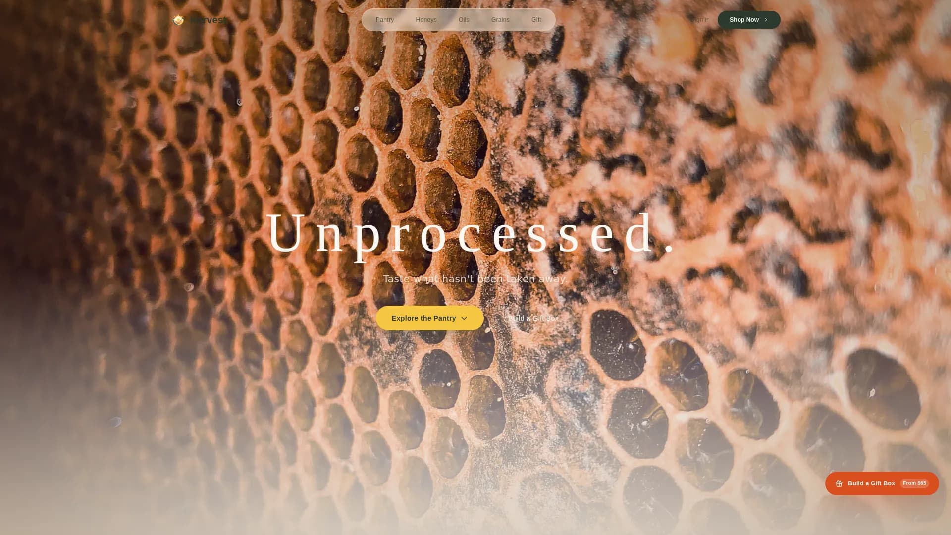 Harvest — Curated Organic Provisions Landing Page Template