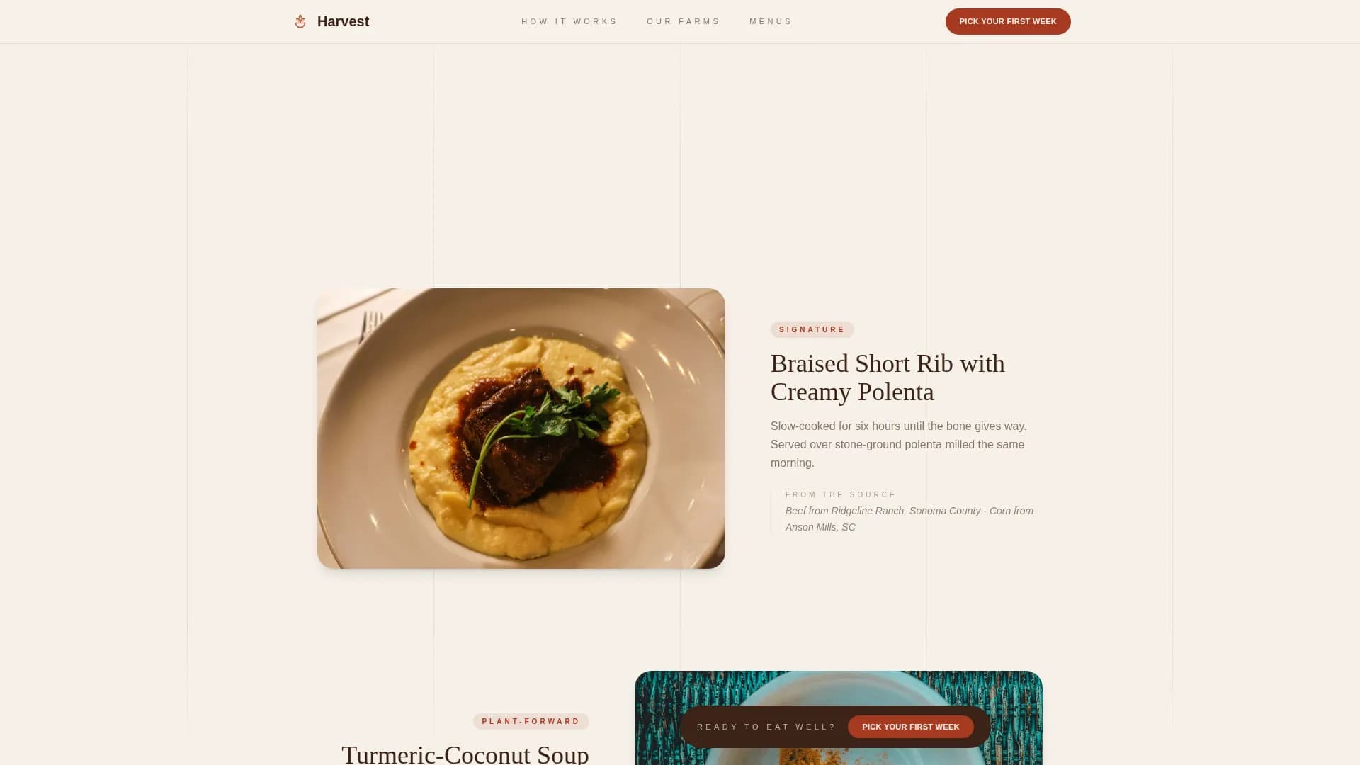 Bounty — Premium Organic Delivery Landing Page Template