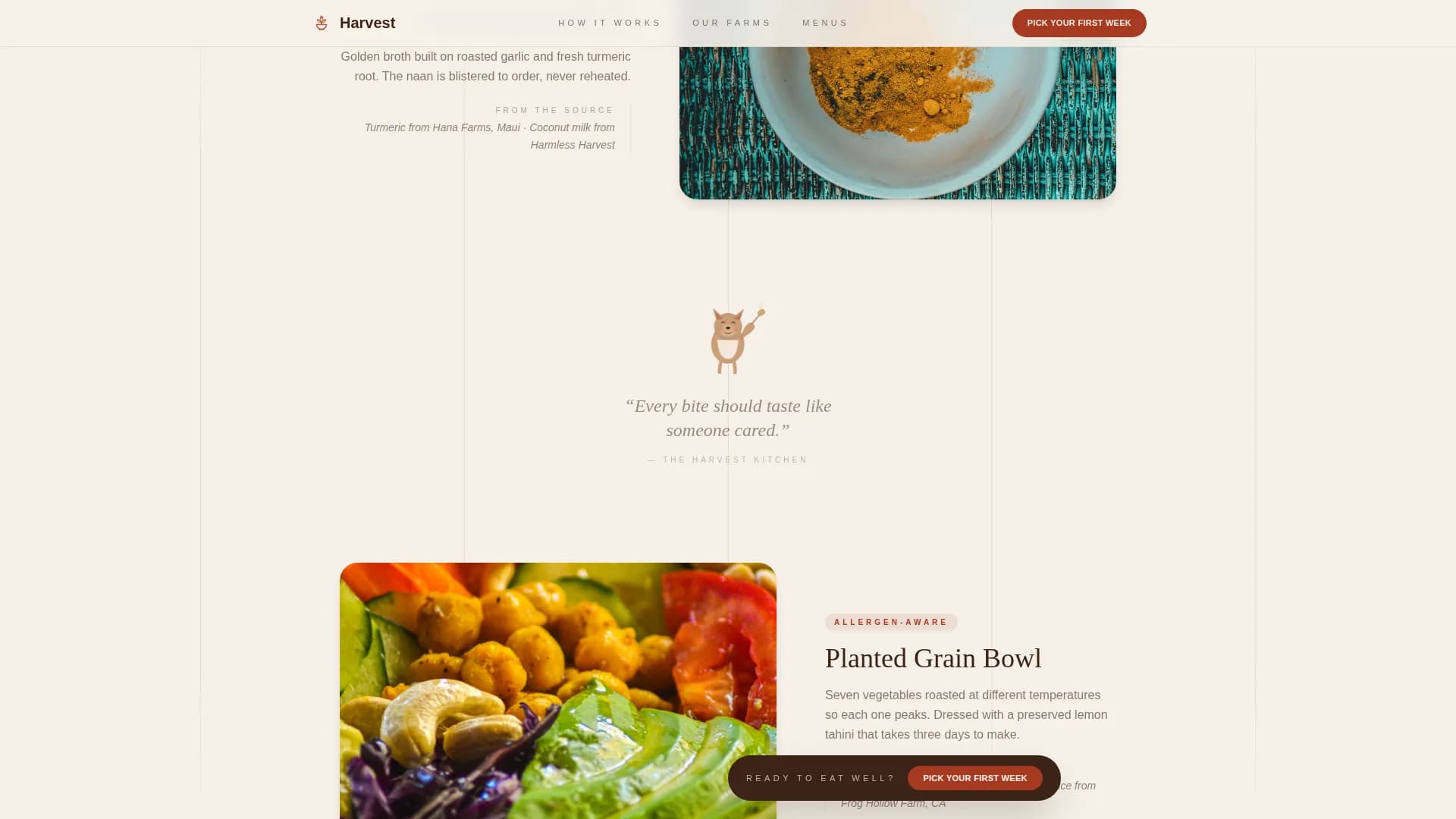 Bounty — Premium Organic Delivery Landing Page Template