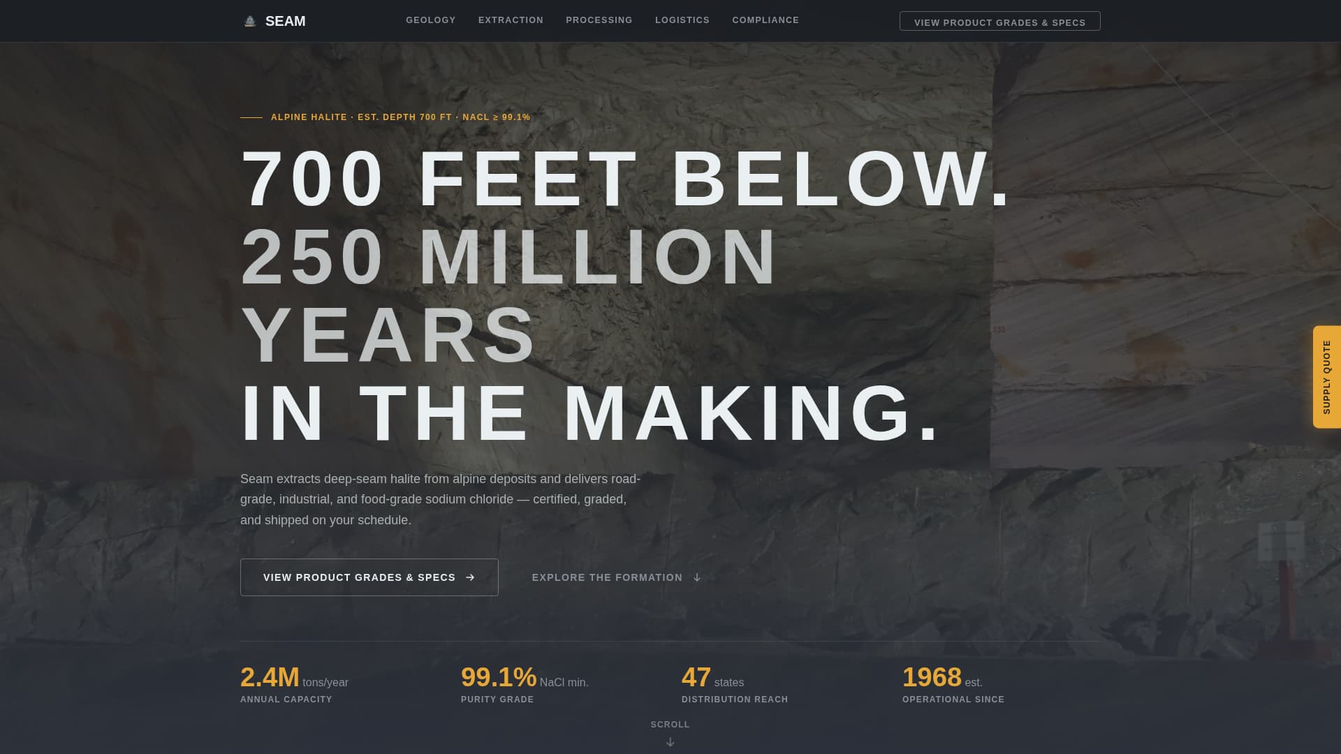 Extract — Precision Salt Mining Landing Page Template