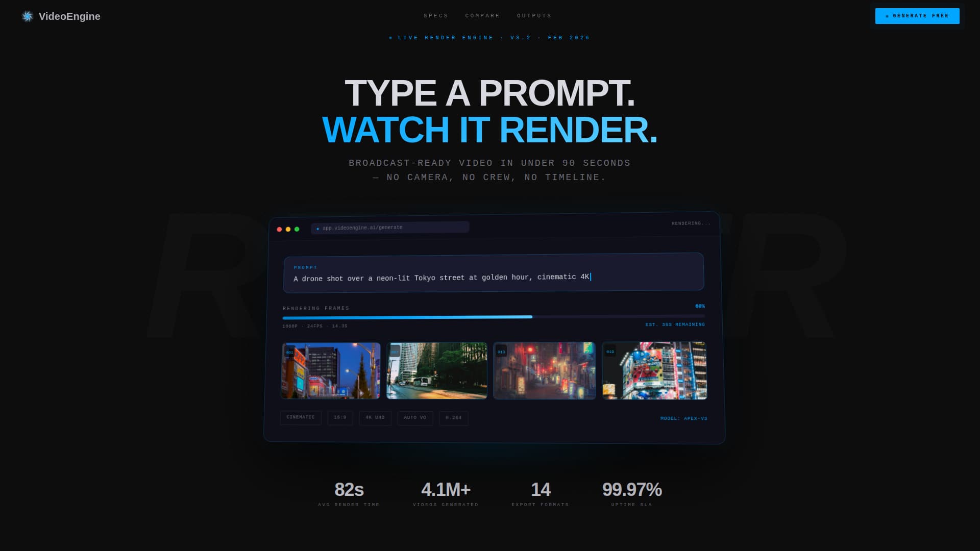 Videoengine - Instant AI Video Landing Page Template