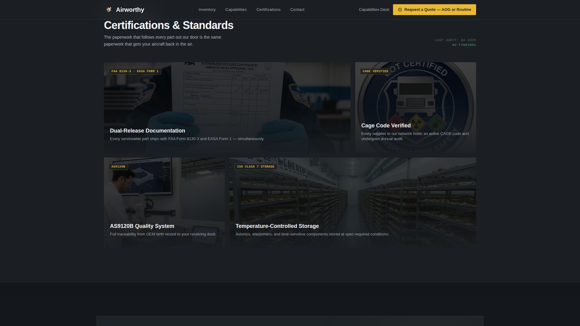 Airworthy - Certified Aviation Parts Landing Page Template