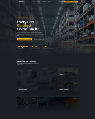 Airworthy - Certified Aviation Parts Landing Page Template