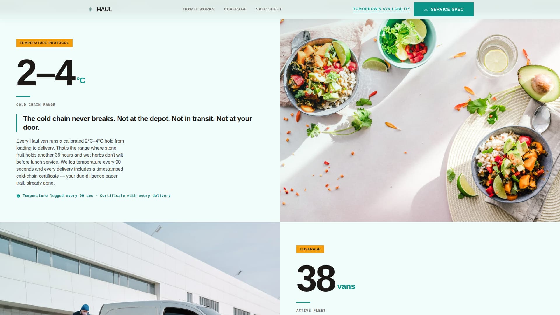 Haul - Reliable Produce Landing Page Template