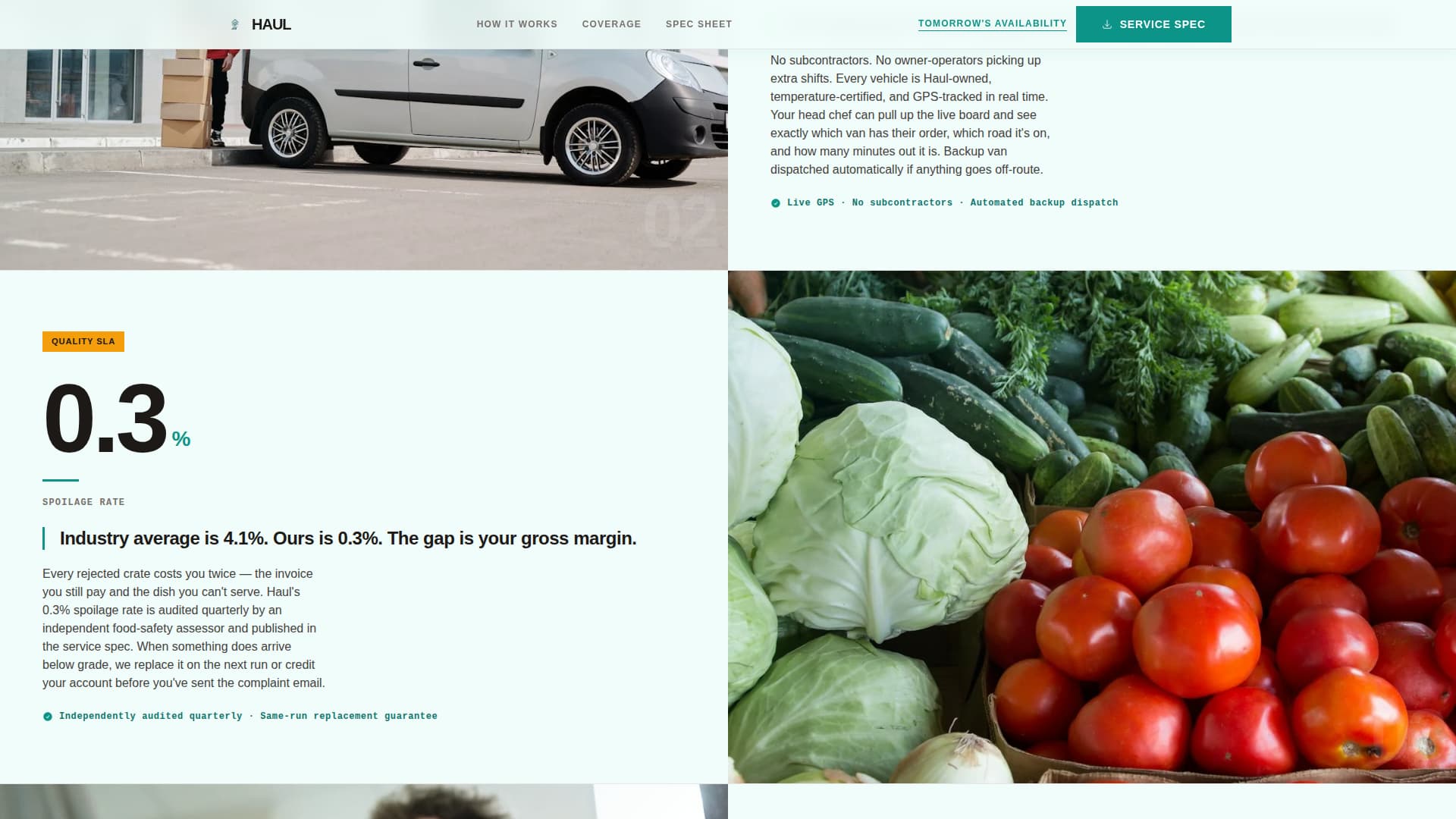 Haul - Reliable Produce Landing Page Template
