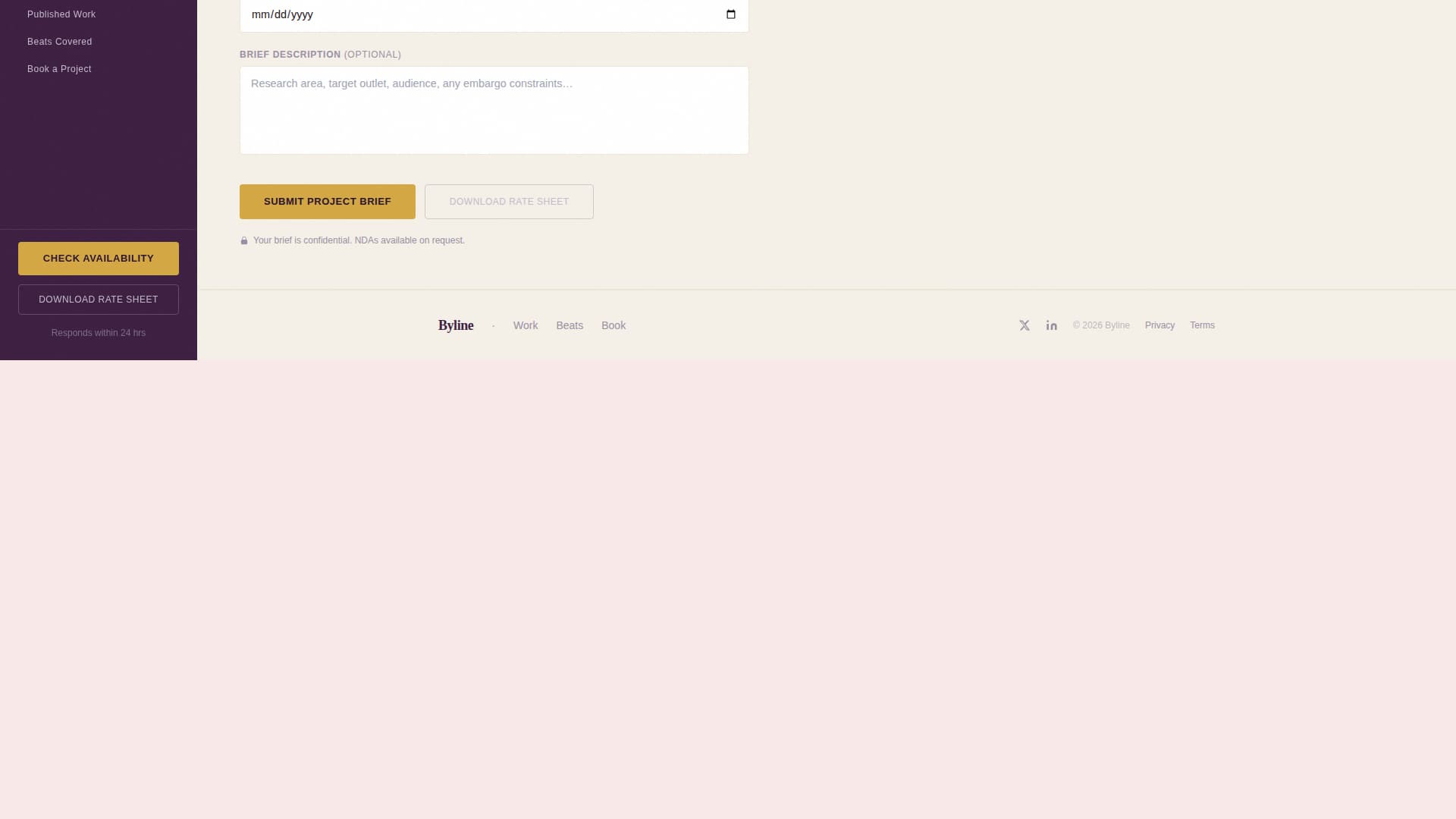Byline — Trusted Science Writing Landing Page Template