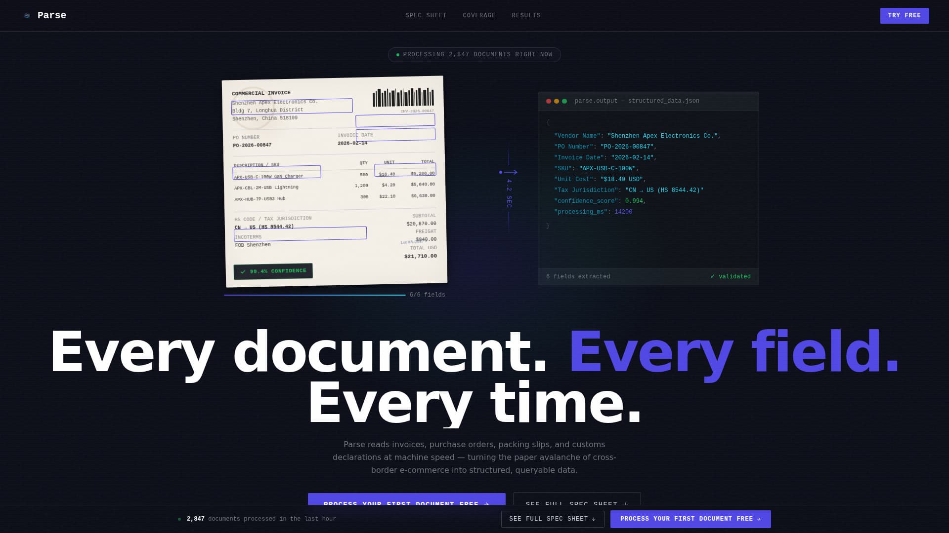 Parse - Powerful E-Commerce Landing Page Template