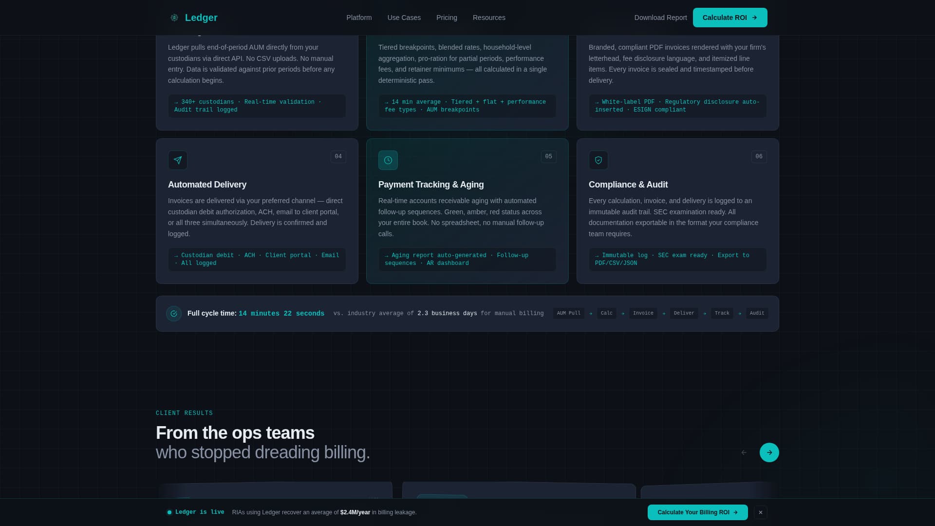Ledger - Automated Billing Landing Page Template