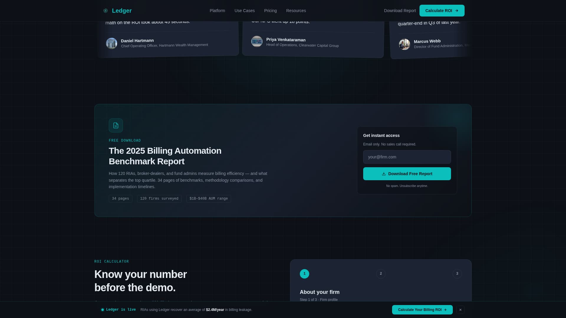 Ledger - Automated Billing Landing Page Template
