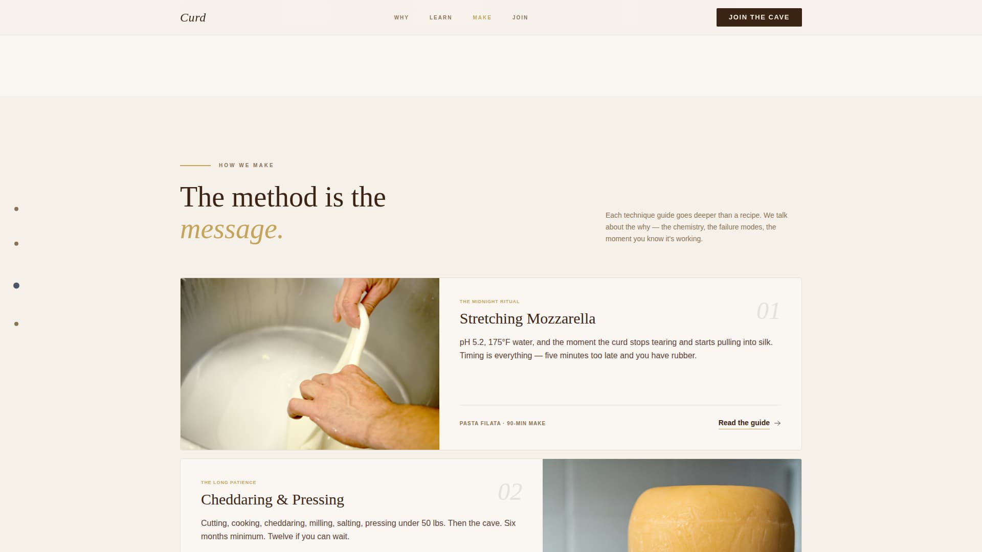 Craft — Authentic Artisan Cheesemaking Landing Page Template